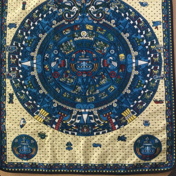 Mexican AZTEC rug carpet mat 32" x 26.5" - Picture 2 of 4